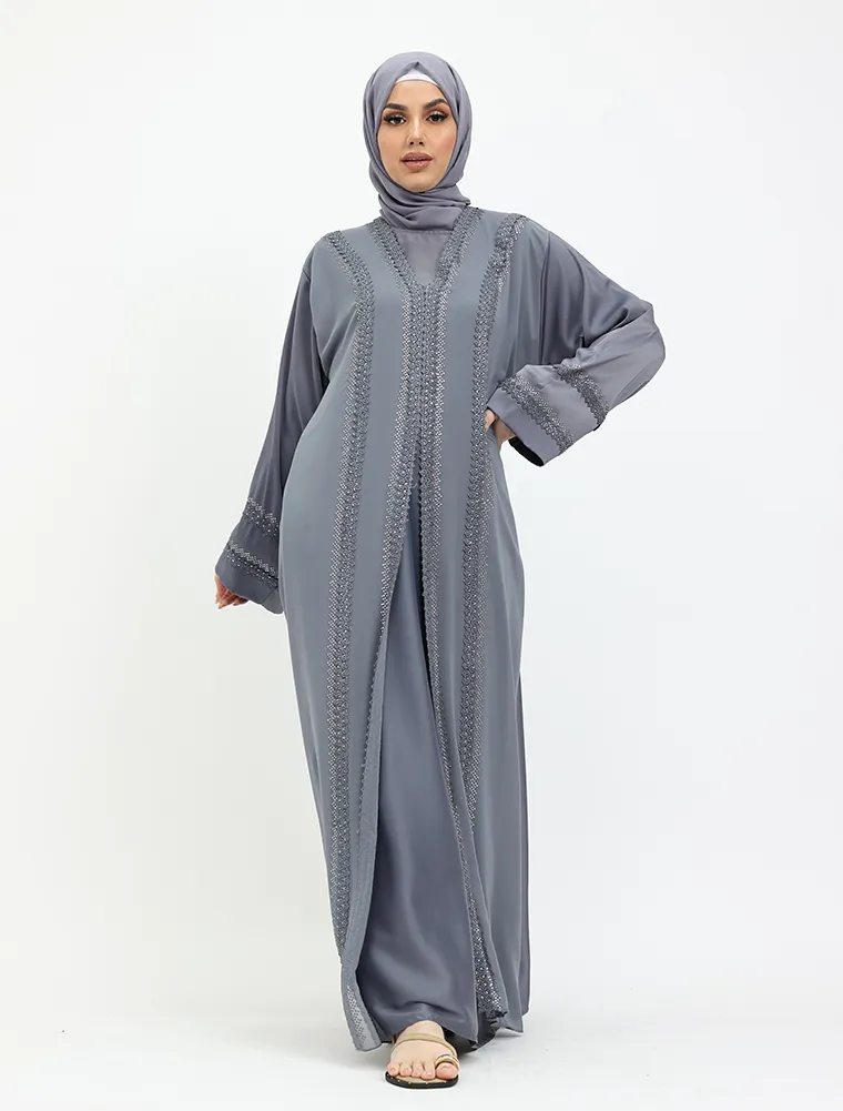 Grey Noora Abaya